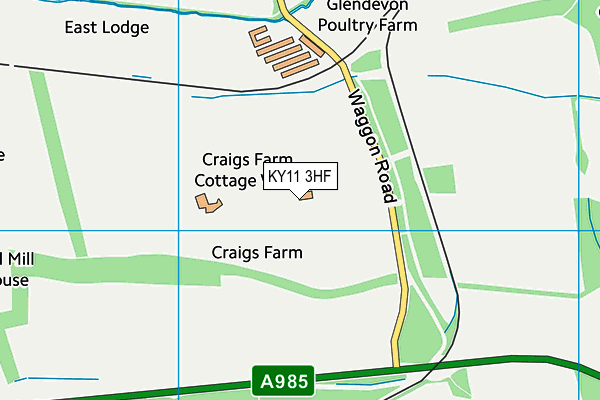 KY11 3HF map - OS VectorMap District (Ordnance Survey)