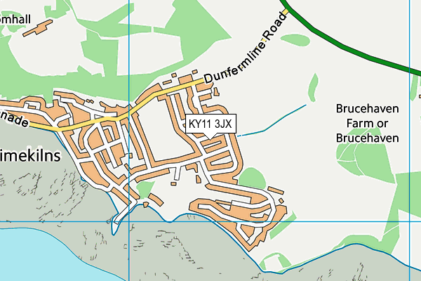 KY11 3JX map - OS VectorMap District (Ordnance Survey)
