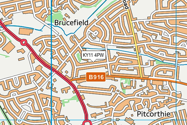 KY11 4PW map - OS VectorMap District (Ordnance Survey) KY11 4PW map - OS VectorMap District (Ordnance Survey)