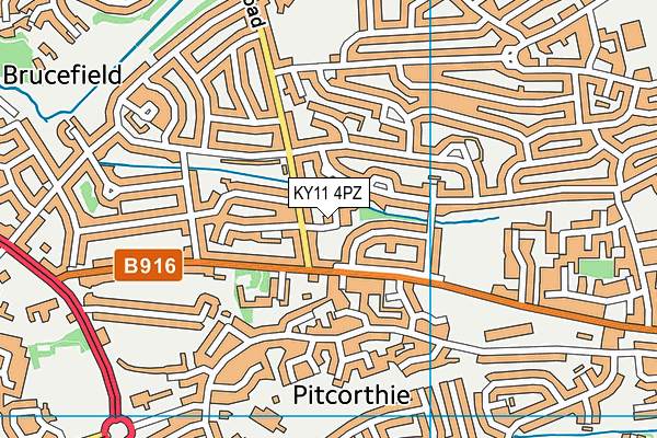 KY11 4PZ map - OS VectorMap District (Ordnance Survey) KY11 4PZ map - OS VectorMap District (Ordnance Survey)