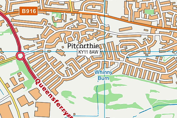 KY11 8AW map - OS VectorMap District (Ordnance Survey) KY11 8AW map - OS VectorMap District (Ordnance Survey)