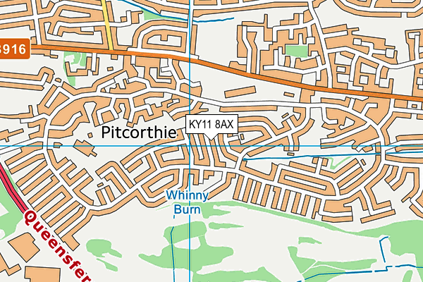 KY11 8AX map - OS VectorMap District (Ordnance Survey) KY11 8AX map - OS VectorMap District (Ordnance Survey)