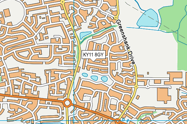 KY11 8GY map - OS VectorMap District (Ordnance Survey) KY11 8GY map - OS VectorMap District (Ordnance Survey)