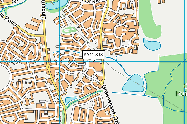 KY11 8JX map - OS VectorMap District (Ordnance Survey) KY11 8JX map - OS VectorMap District (Ordnance Survey)