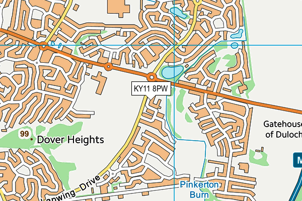 KY11 8PW map - OS VectorMap District (Ordnance Survey) KY11 8PW map - OS VectorMap District (Ordnance Survey)