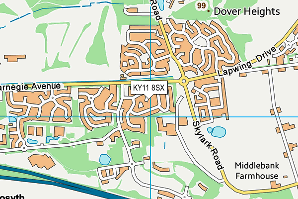 KY11 8SX map - OS VectorMap District (Ordnance Survey) KY11 8SX map - OS VectorMap District (Ordnance Survey)