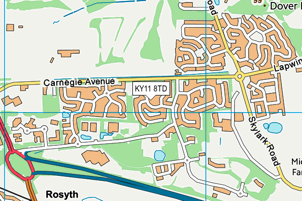 KY11 8TD map - OS VectorMap District (Ordnance Survey) KY11 8TD map - OS VectorMap District (Ordnance Survey)