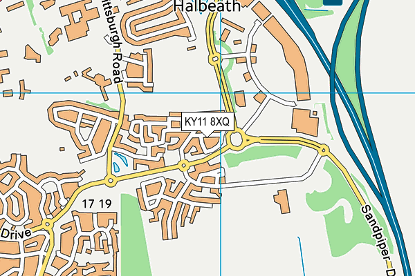 KY11 8XQ map - OS VectorMap District (Ordnance Survey)