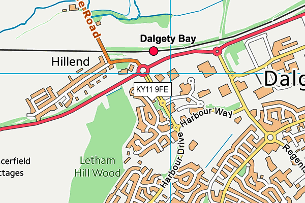 KY11 9FE map - OS VectorMap District (Ordnance Survey) KY11 9FE map - OS VectorMap District (Ordnance Survey)