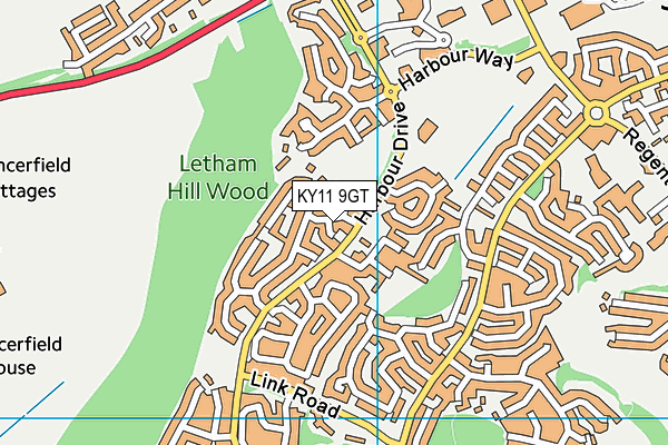 KY11 9GT map - OS VectorMap District (Ordnance Survey) KY11 9GT map - OS VectorMap District (Ordnance Survey)