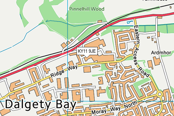 KY11 9JE map - OS VectorMap District (Ordnance Survey)