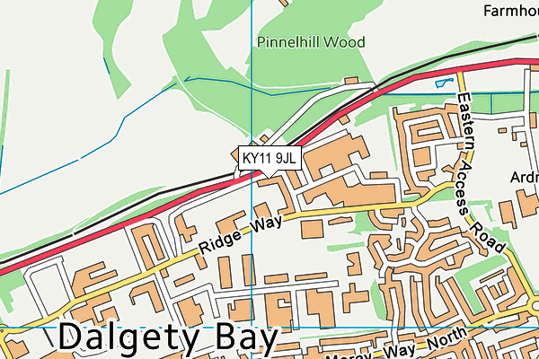 KY11 9JL map - OS VectorMap District (Ordnance Survey) KY11 9JL map - OS VectorMap District (Ordnance Survey)
