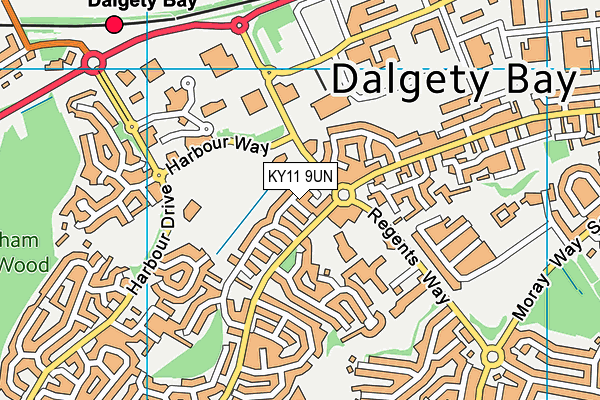 KY11 9UN map - OS VectorMap District (Ordnance Survey) KY11 9UN map - OS VectorMap District (Ordnance Survey)