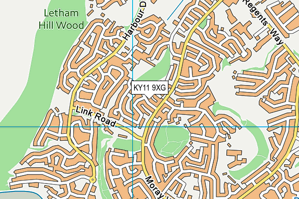 KY11 9XG map - OS VectorMap District (Ordnance Survey)