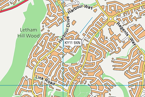 KY11 9XN map - OS VectorMap District (Ordnance Survey) KY11 9XN map - OS VectorMap District (Ordnance Survey)