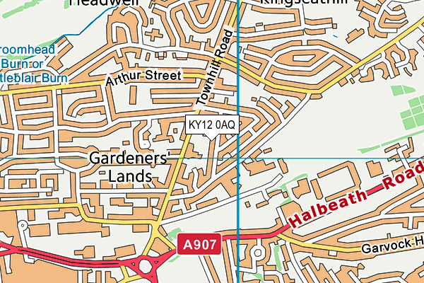 KY12 0AQ map - OS VectorMap District (Ordnance Survey)