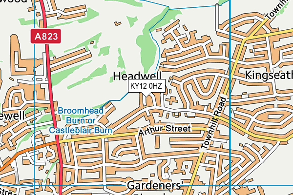 KY12 0HZ map - OS VectorMap District (Ordnance Survey)