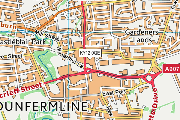 KY12 0QE map - OS VectorMap District (Ordnance Survey)