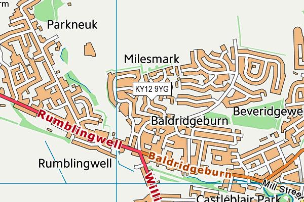 KY12 9YG map - OS VectorMap District (Ordnance Survey)