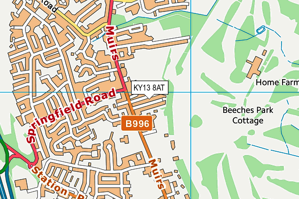 KY13 8AT map - OS VectorMap District (Ordnance Survey)