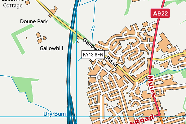 KY13 8FN map - OS VectorMap District (Ordnance Survey)