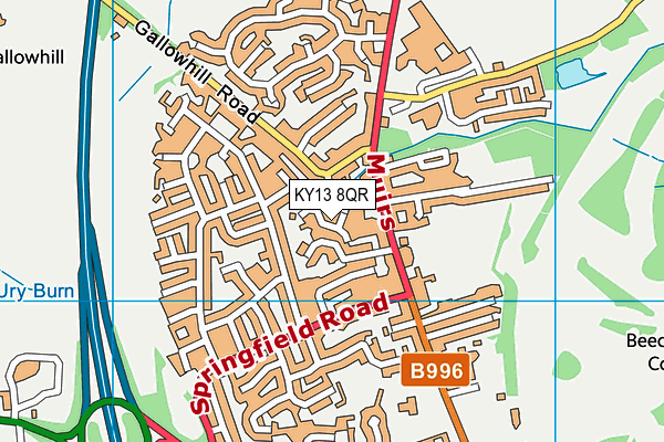 KY13 8QR map - OS VectorMap District (Ordnance Survey)