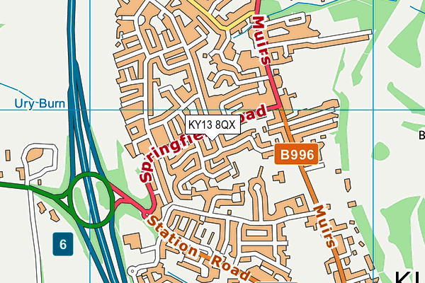 KY13 8QX map - OS VectorMap District (Ordnance Survey)