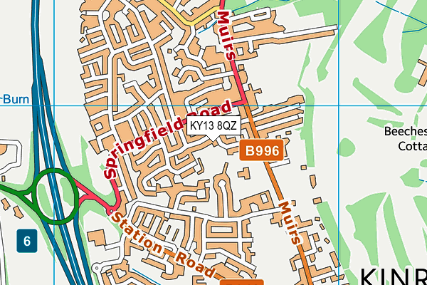 KY13 8QZ map - OS VectorMap District (Ordnance Survey)