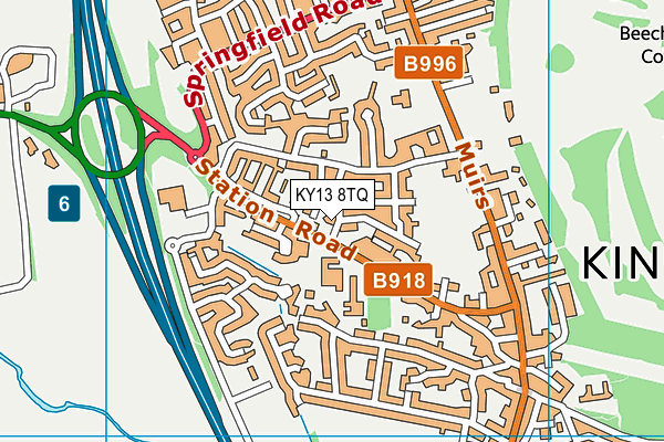 KY13 8TQ map - OS VectorMap District (Ordnance Survey)