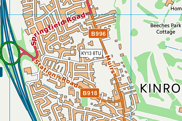 KY13 8TU map - OS VectorMap District (Ordnance Survey)