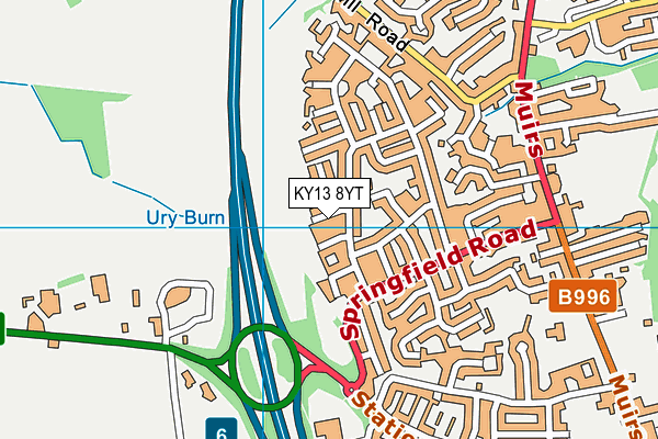 KY13 8YT map - OS VectorMap District (Ordnance Survey)