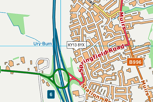 KY13 8YX map - OS VectorMap District (Ordnance Survey)