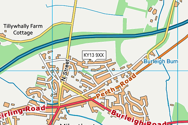 KY13 9XX map - OS VectorMap District (Ordnance Survey)