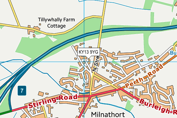 KY13 9YG map - OS VectorMap District (Ordnance Survey)