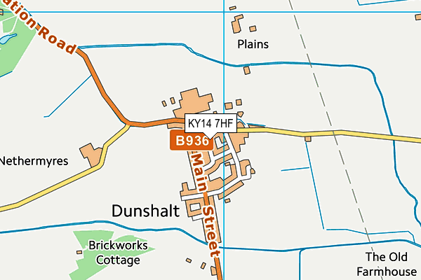 KY14 7HF map - OS VectorMap District (Ordnance Survey)