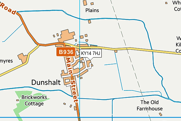 KY14 7HJ map - OS VectorMap District (Ordnance Survey)