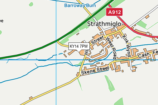 KY14 7PW map - OS VectorMap District (Ordnance Survey) KY14 7PW map - OS VectorMap District (Ordnance Survey)