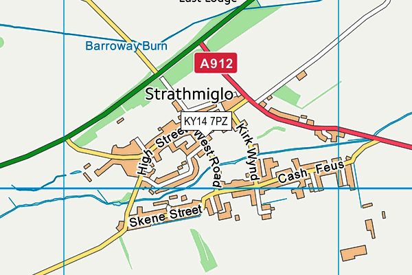 KY14 7PZ map - OS VectorMap District (Ordnance Survey)