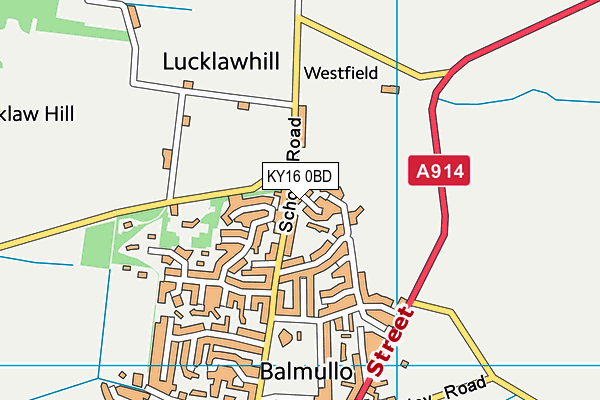 KY16 0BD map - OS VectorMap District (Ordnance Survey)