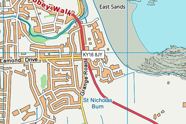 KY16 8JY map - OS VectorMap District (Ordnance Survey)