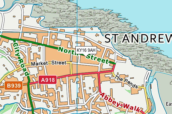 KY16 9AH map - OS VectorMap District (Ordnance Survey) KY16 9AH map - OS VectorMap District (Ordnance Survey)