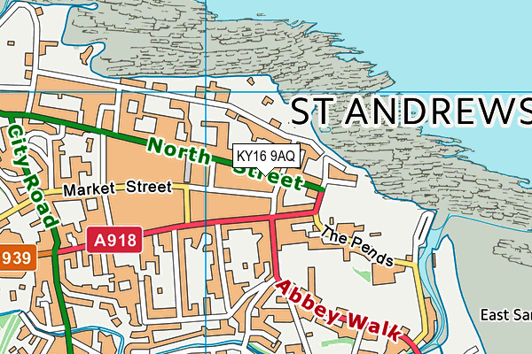 KY16 9AQ map - OS VectorMap District (Ordnance Survey)