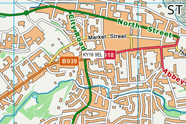 KY16 9EL map - OS VectorMap District (Ordnance Survey) KY16 9EL map - OS VectorMap District (Ordnance Survey)