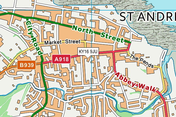 KY16 9JU map - OS VectorMap District (Ordnance Survey)