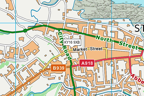KY16 9XB map - OS VectorMap District (Ordnance Survey) KY16 9XB map - OS VectorMap District (Ordnance Survey)