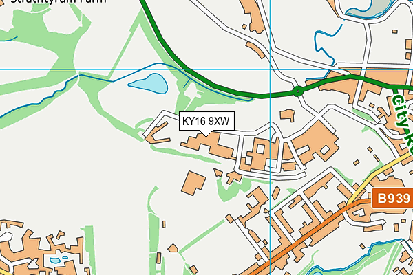 KY16 9XW map - OS VectorMap District (Ordnance Survey) KY16 9XW map - OS VectorMap District (Ordnance Survey)