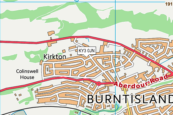 KY3 0JN map - OS VectorMap District (Ordnance Survey)