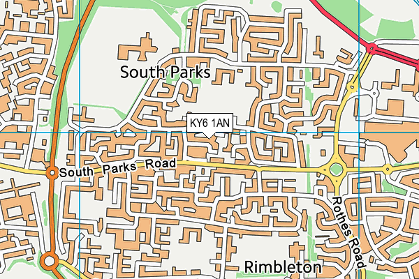 KY6 1AN map - OS VectorMap District (Ordnance Survey)