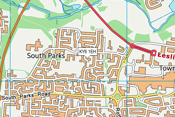 KY6 1EH map - OS VectorMap District (Ordnance Survey)