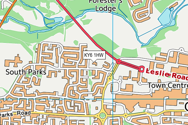KY6 1HW map - OS VectorMap District (Ordnance Survey)